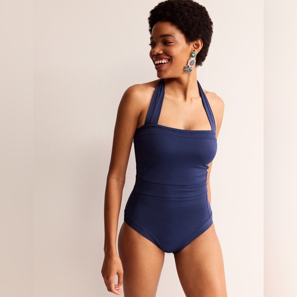 Boden Santorini Halterneck Swimsuit Navy Blue Size 16-18R - Picture 1 of 7